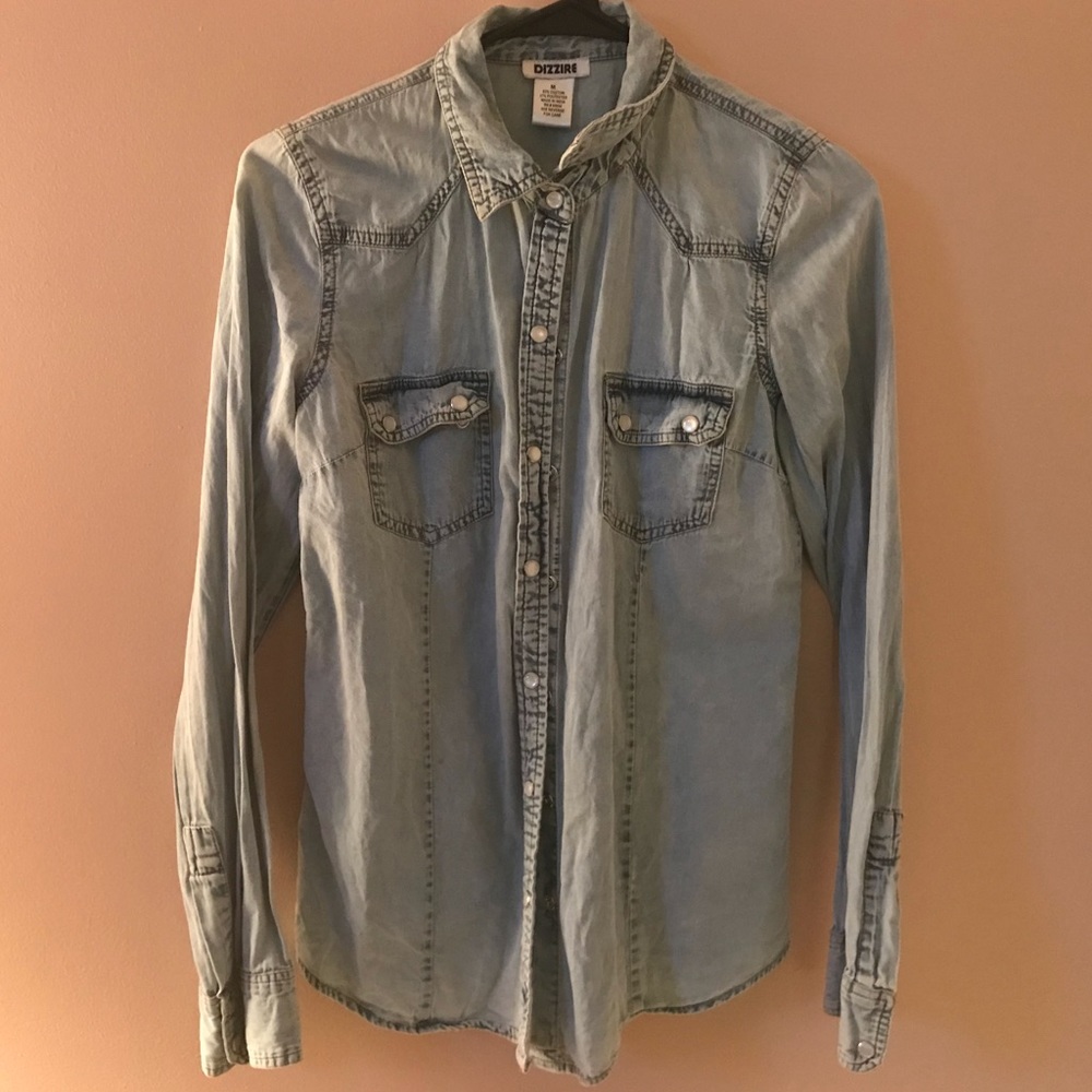 Jean button up shirt